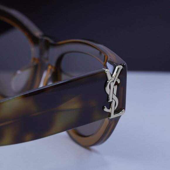 Saint Laurent SL M94/F 008 Cat Eye Sunglasses - Transparent Brown/Havana - Picture 11 of 12